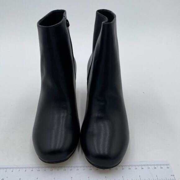 FSJ Women Round Toe Crystal Chunky Block Low Heel Ankle Boots Fashion Side Zip